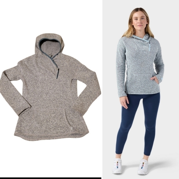 Stio Women's Sweetwater Fleece Hoodie Heather Gray Sweater Sweatshirt Sz Medium - Picture 1 of 16